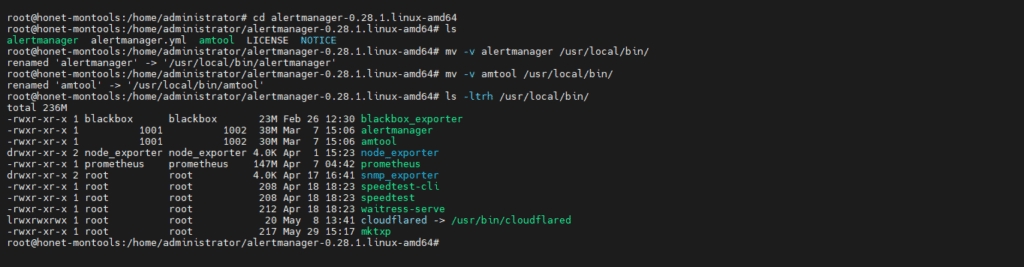 Move binary file alertmanager dan amtool