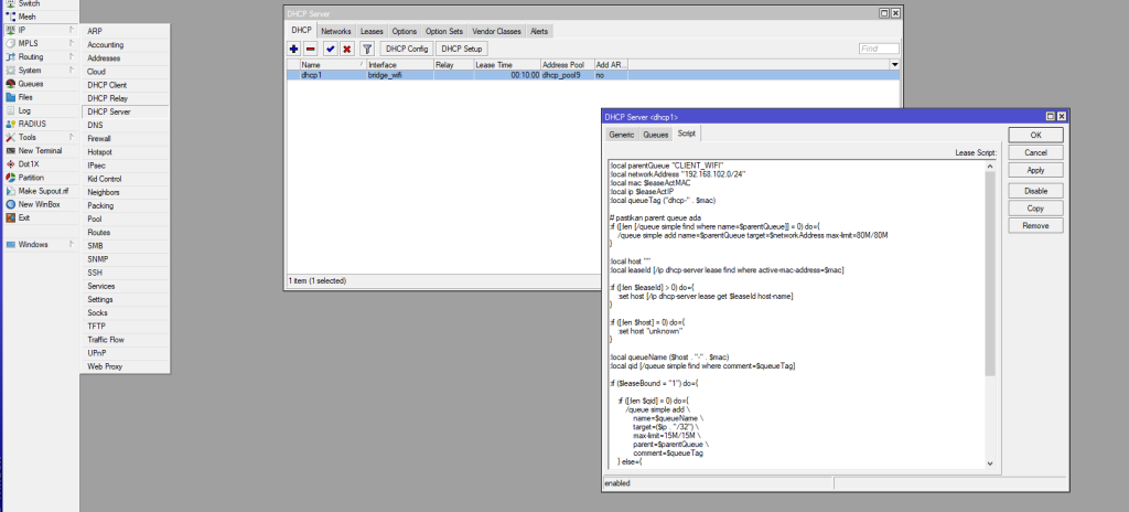 Simple Queue Otomatis di Mikrotik dari DHCP Lease 2 image 11