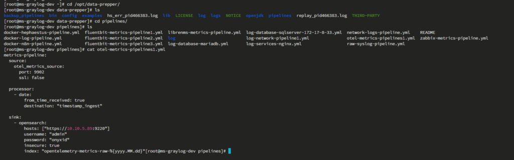 Mengirim Metrics Linux OpenTelemetry ke OpenSearch menggunakan Data Prepper 6 Konfig Pipeline DataPrepper