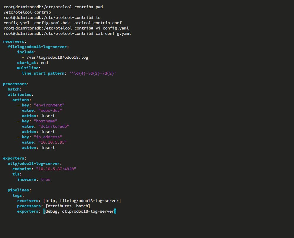 Monitoring Log Services di OpenSearch dengan OpenTelemetry sebagai Agent Log Collector 1 Config otelcol 1